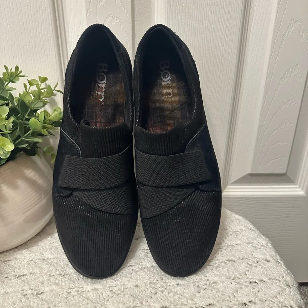 Born Fabric & Leather Black Slip-On Shoes Women Size 11 M - Picture 6 of 8